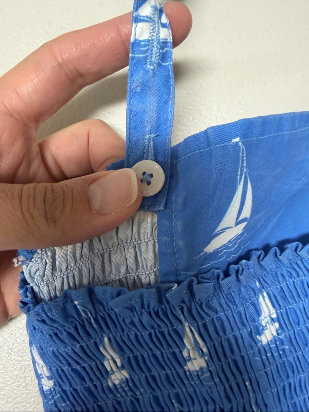 Rachel Riley 7Y Blue Sailboat Ruffle Bubble Swimsuit - Picture 5 of 7